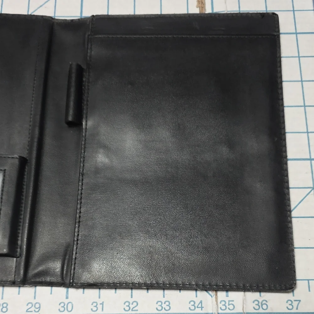 Black Folio, Pen - Unit Insignia US Army 5th Finance Group Germany 1980s 10x7.5